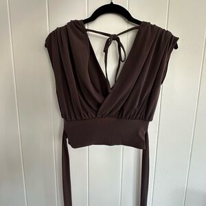 Express wrap plunge neck top